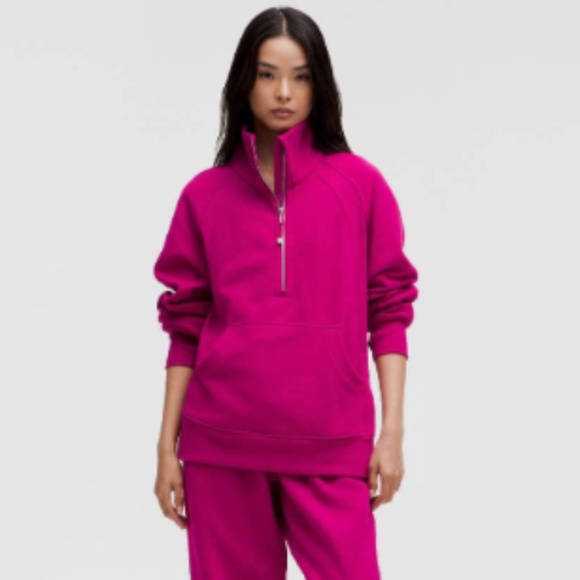 NWT! Lululemon Scuba Oversized Funnel-Neck Half Zip Long Ripened Raspberry - Picture 1 of 6